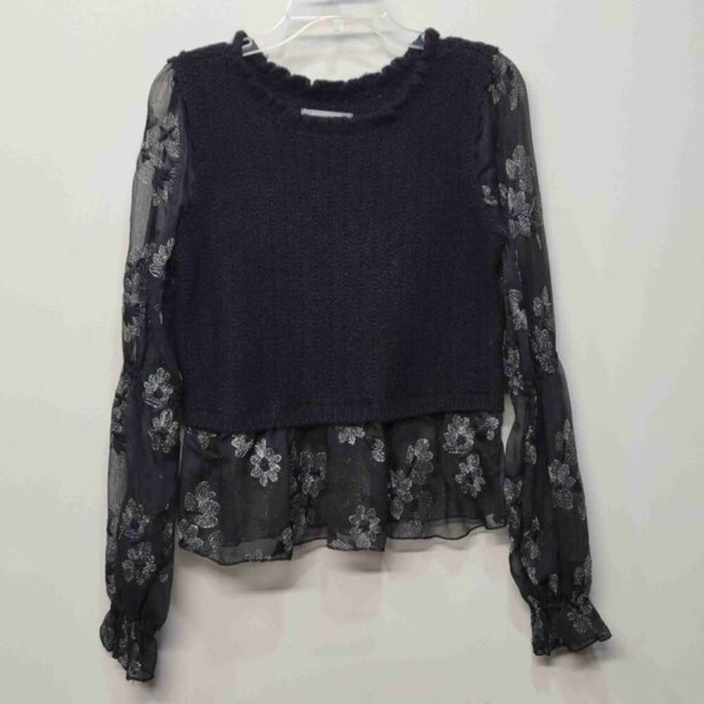 Anthropologie Sweater XS Black Unique Academia‎ Whimsigoth Fairy Grunge Romantic